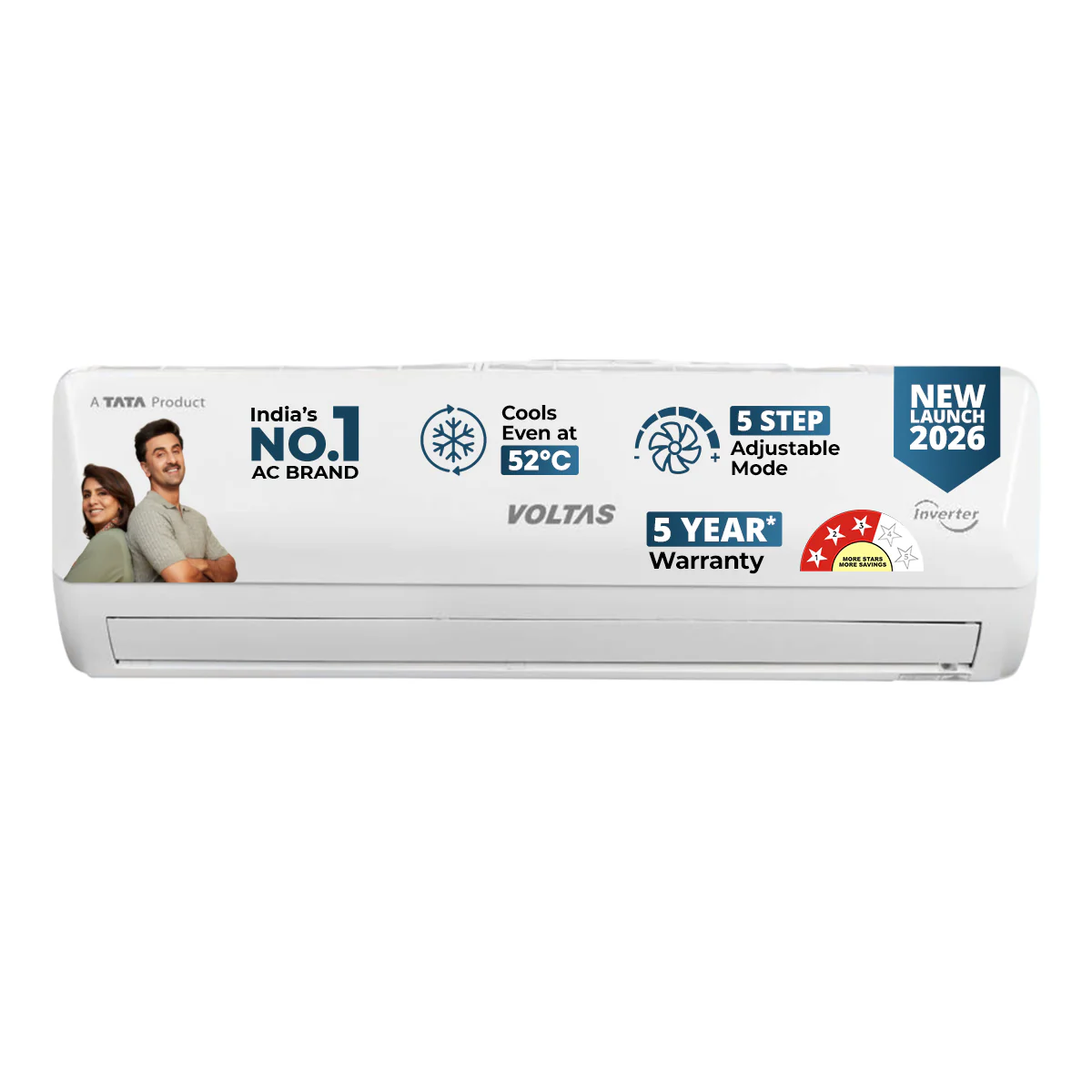 Voltas 1 Ton 3 Star Inverter Split AC White (123INV Vectra EMERALD)
