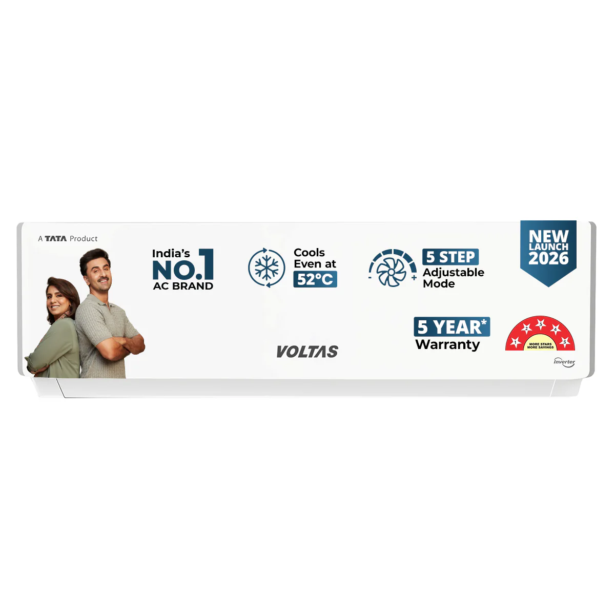 Voltas 2 Ton 5 Star Inverter Split AC White (245INV Vectra Plush)